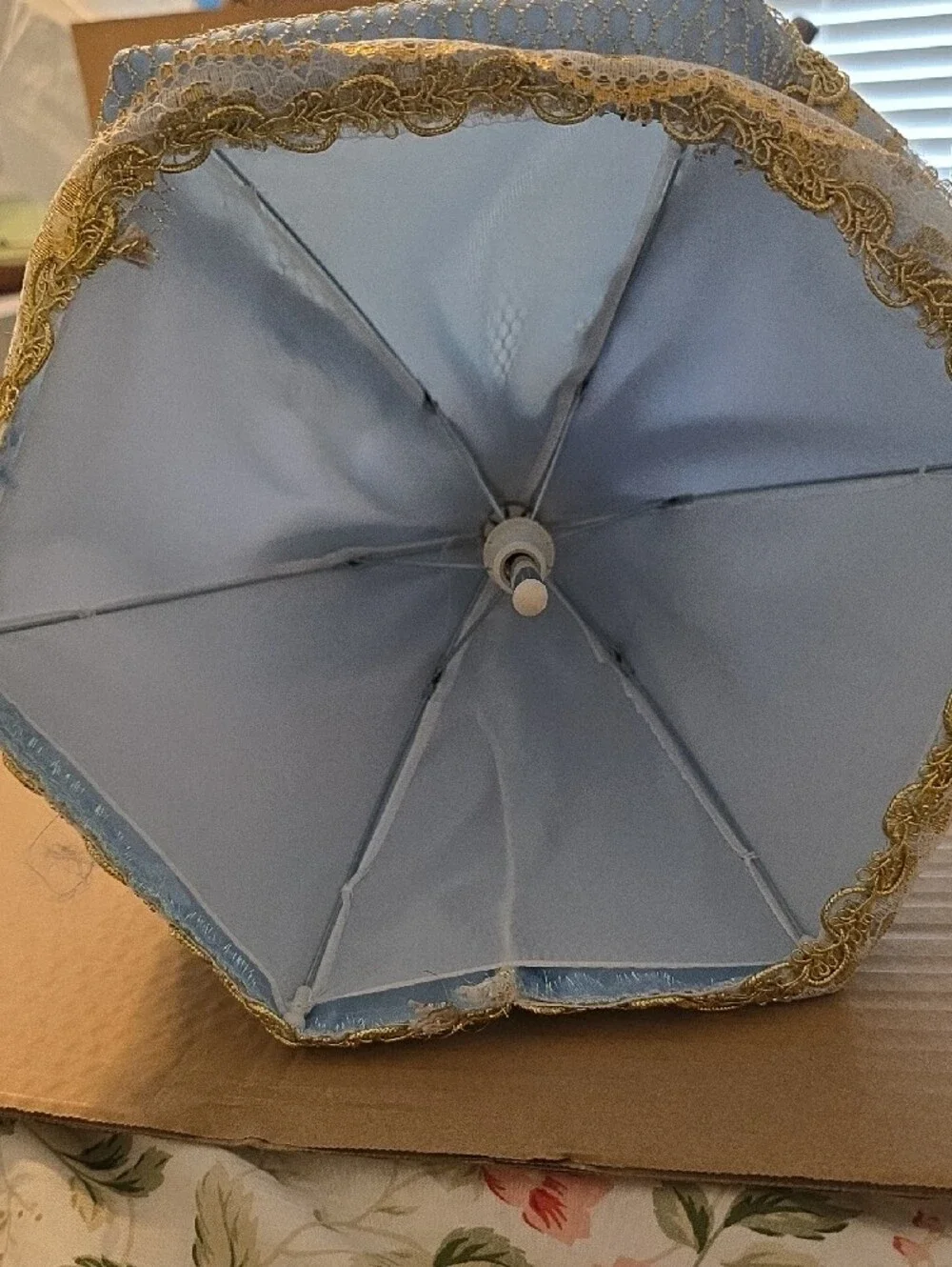 Umbrella Porcelain Princess Doll in Blue Dress